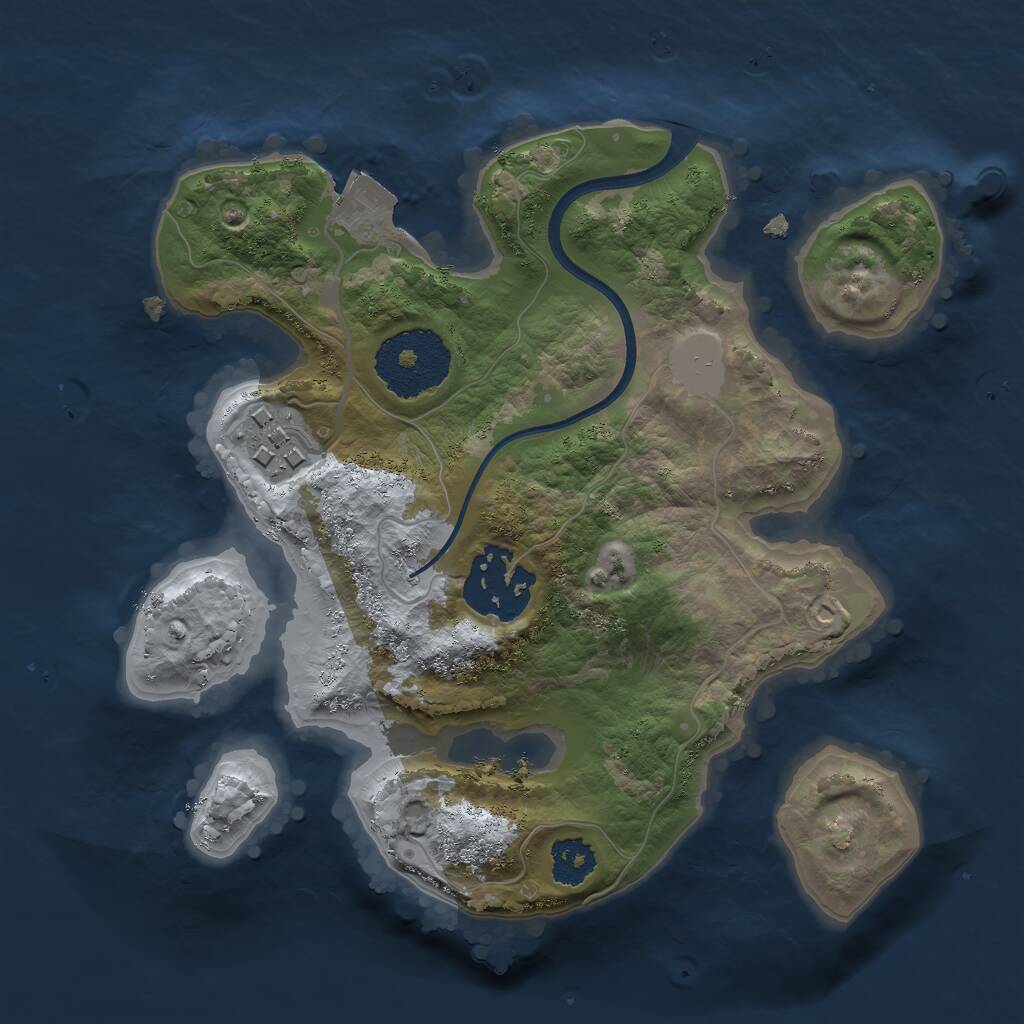 Rust Map: Procedural Map, Size: 2200, Seed: 71392846, 3 Monuments