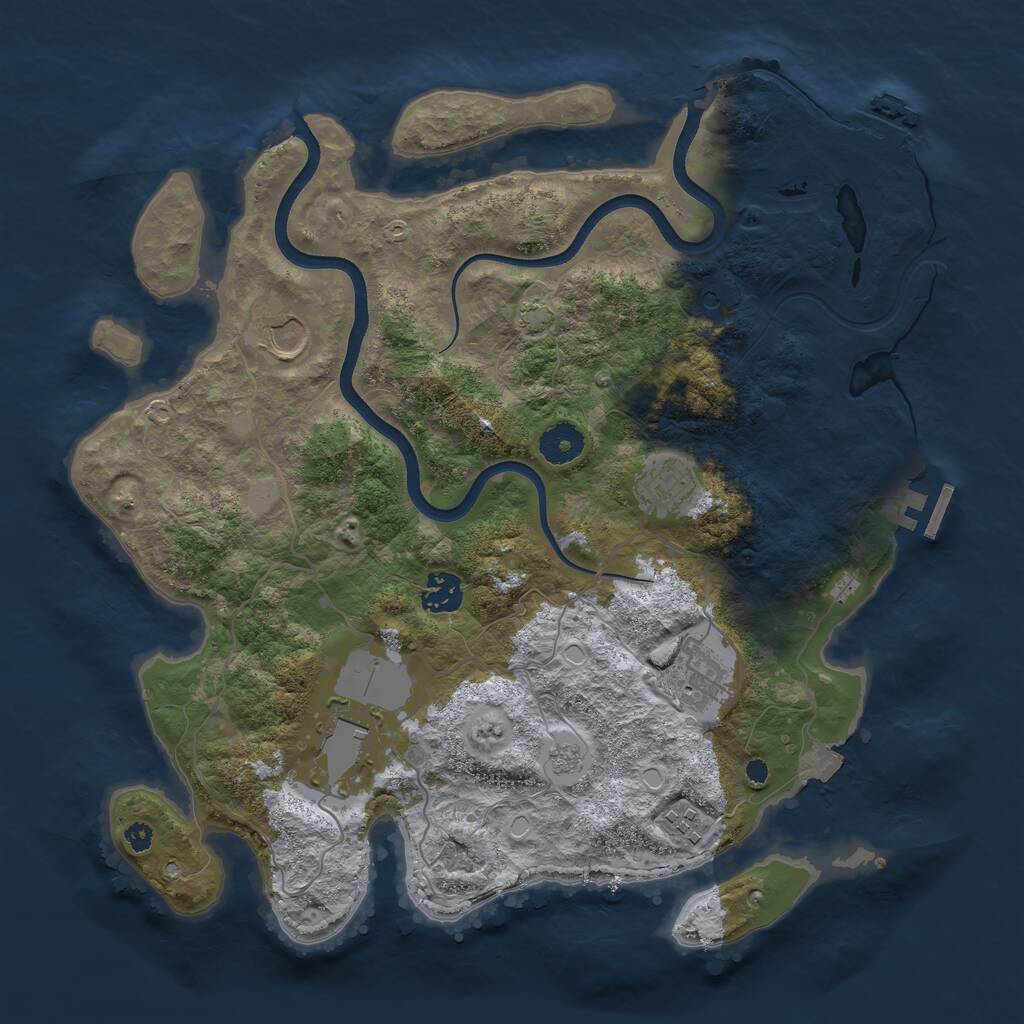 Rust Map: Procedural Map, Size: 3650, Seed: 59879740, 12 Monuments