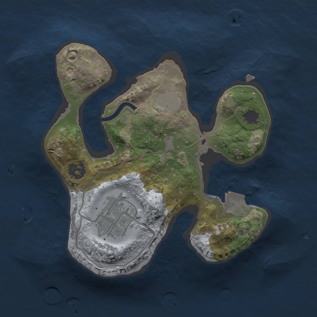 Rust Map: Procedural Map, Size: 1850, Seed: 1909329301, 4 Monuments