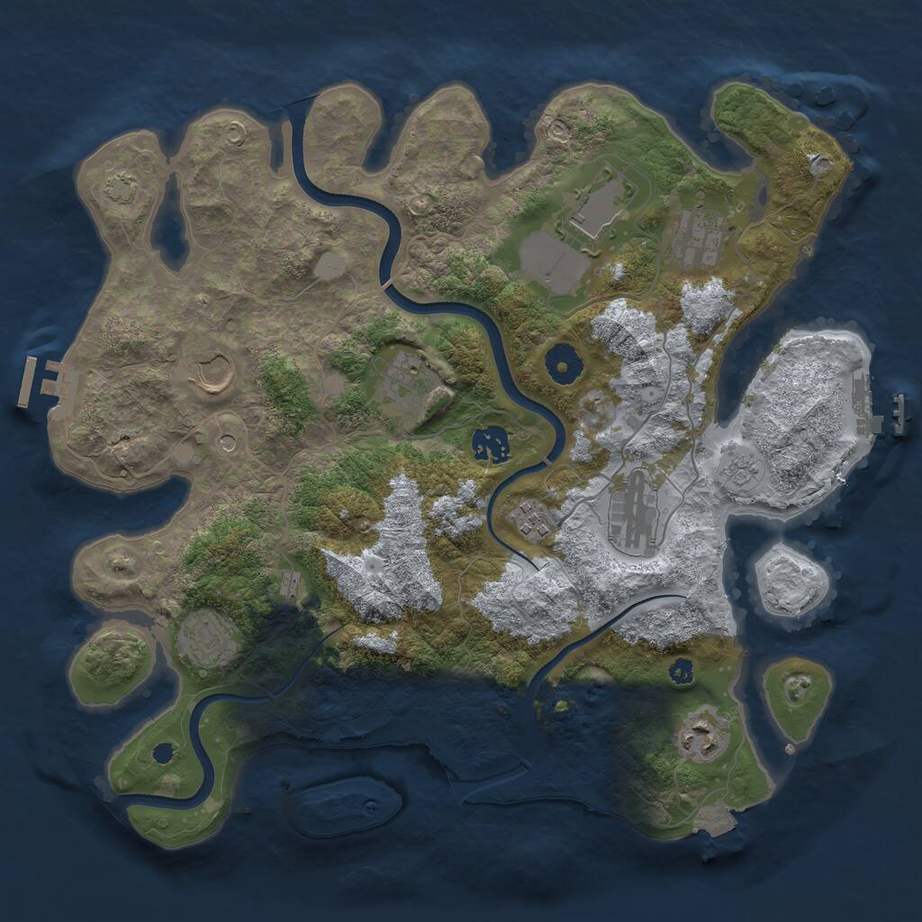 Rust Map: Procedural Map, Size: 3600, Seed: 22105, 15 Monuments