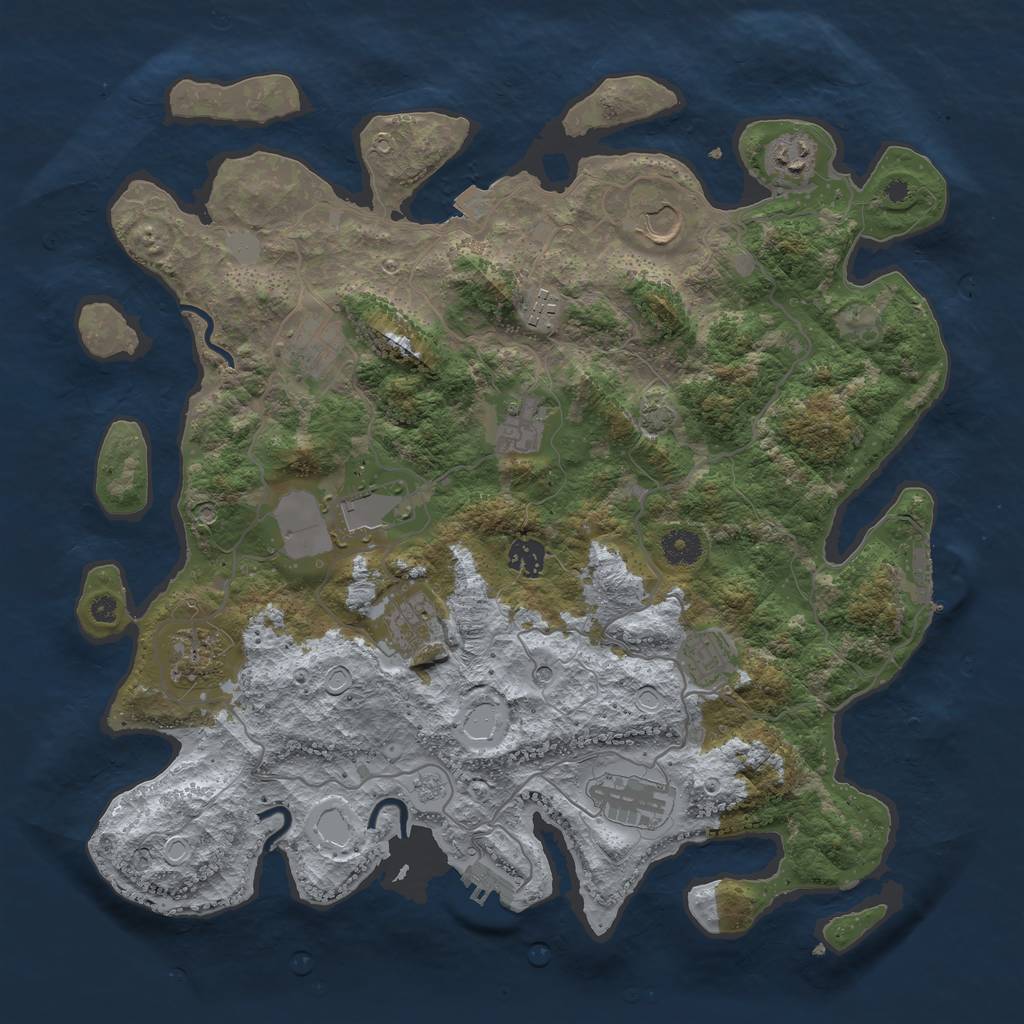 Rust Map: Procedural Map, Size: 4000, Seed: 720311859, 19 Monuments