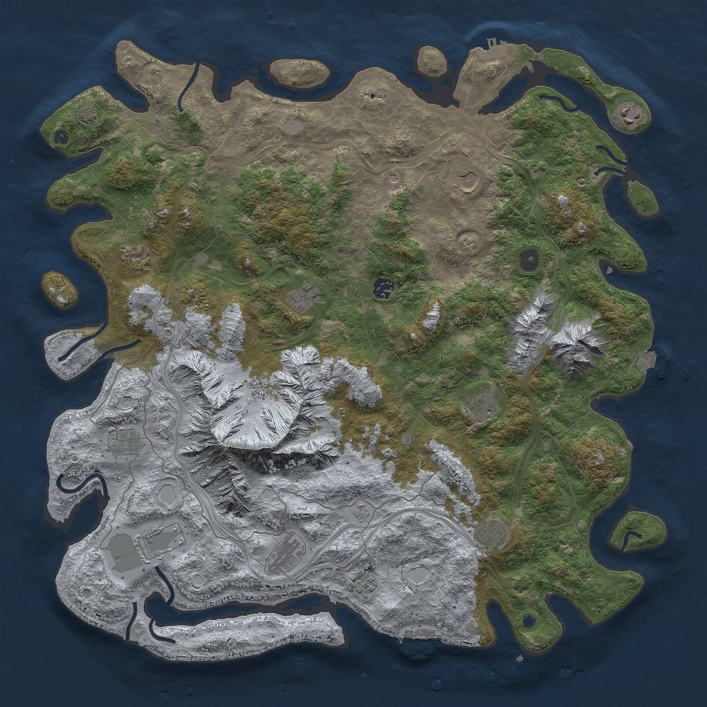 Rust Map: Procedural Map, Size: 5000, Seed: 749250789, 19 Monuments