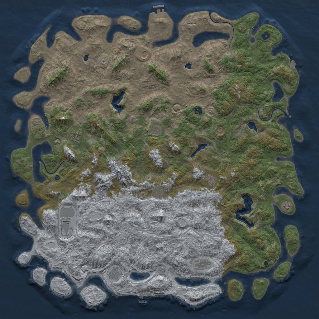 Rust Map: Procedural Map, Size: 6000, Seed: 21460296, 17 Monuments