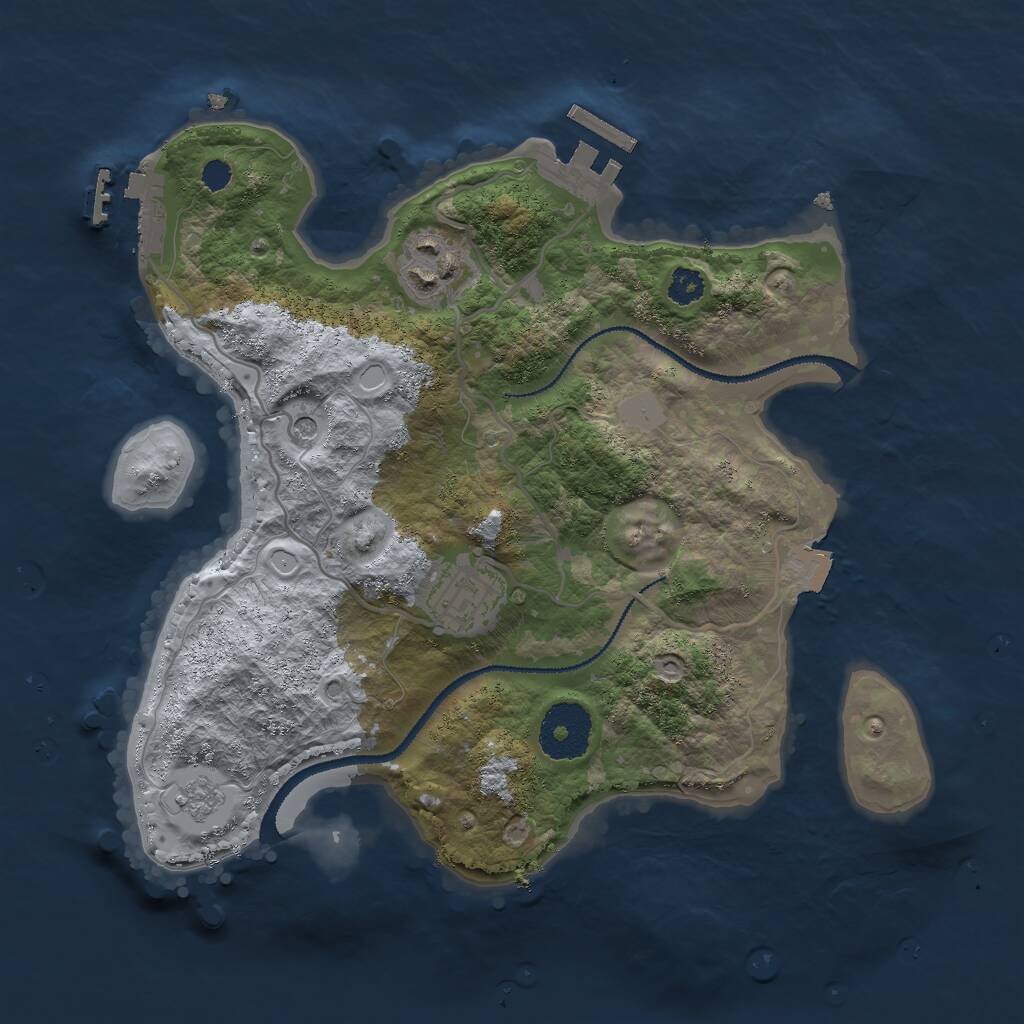Rust Map: Procedural Map, Size: 2800, Seed: 1984572167, 7 Monuments