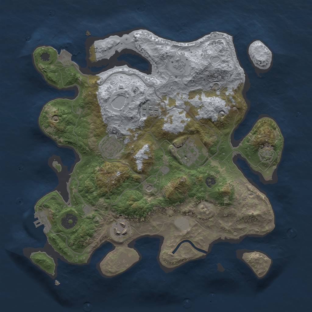 Rust Map: Procedural Map, Size: 3000, Seed: 73433944, 11 Monuments