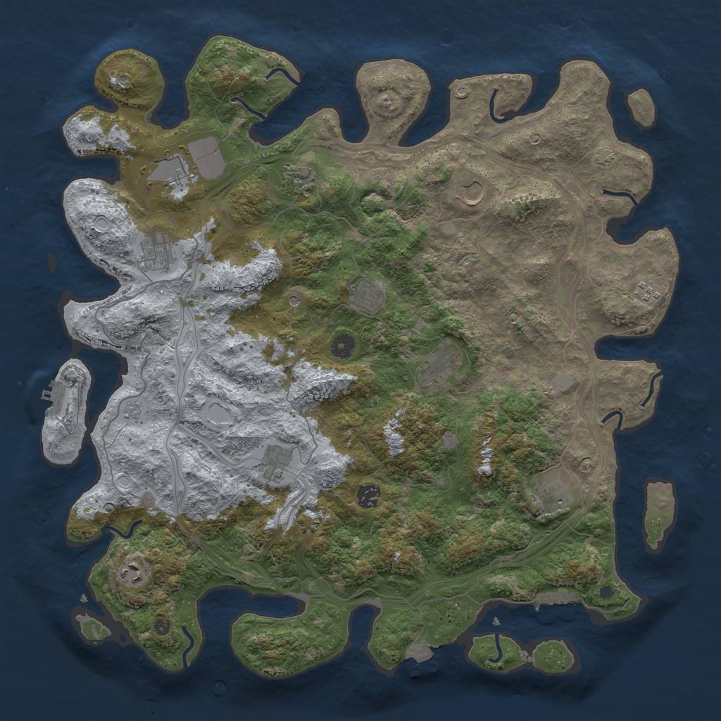 Rust Map: Procedural Map, Size: 4500, Seed: 793991979, 19 Monuments