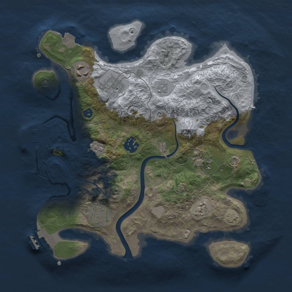 Rust Map: Procedural Map, Size: 3000, Seed: 134718393, 12 Monuments