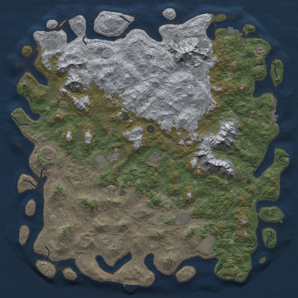 Rust Map: Procedural Map, Size: 6000, Seed: 76182, 19 Monuments