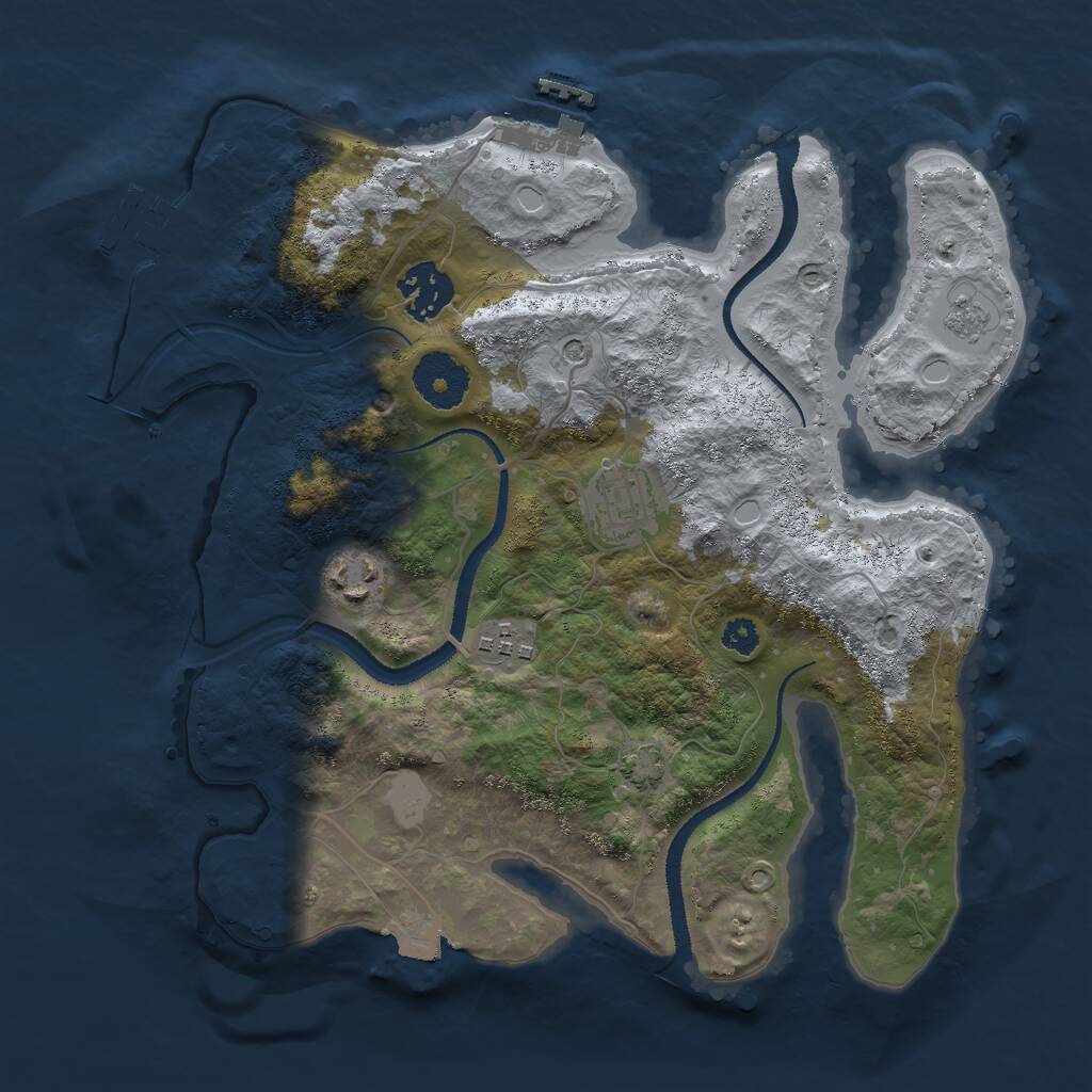 Rust Map: Procedural Map, Size: 3000, Seed: 1623467, 10 Monuments