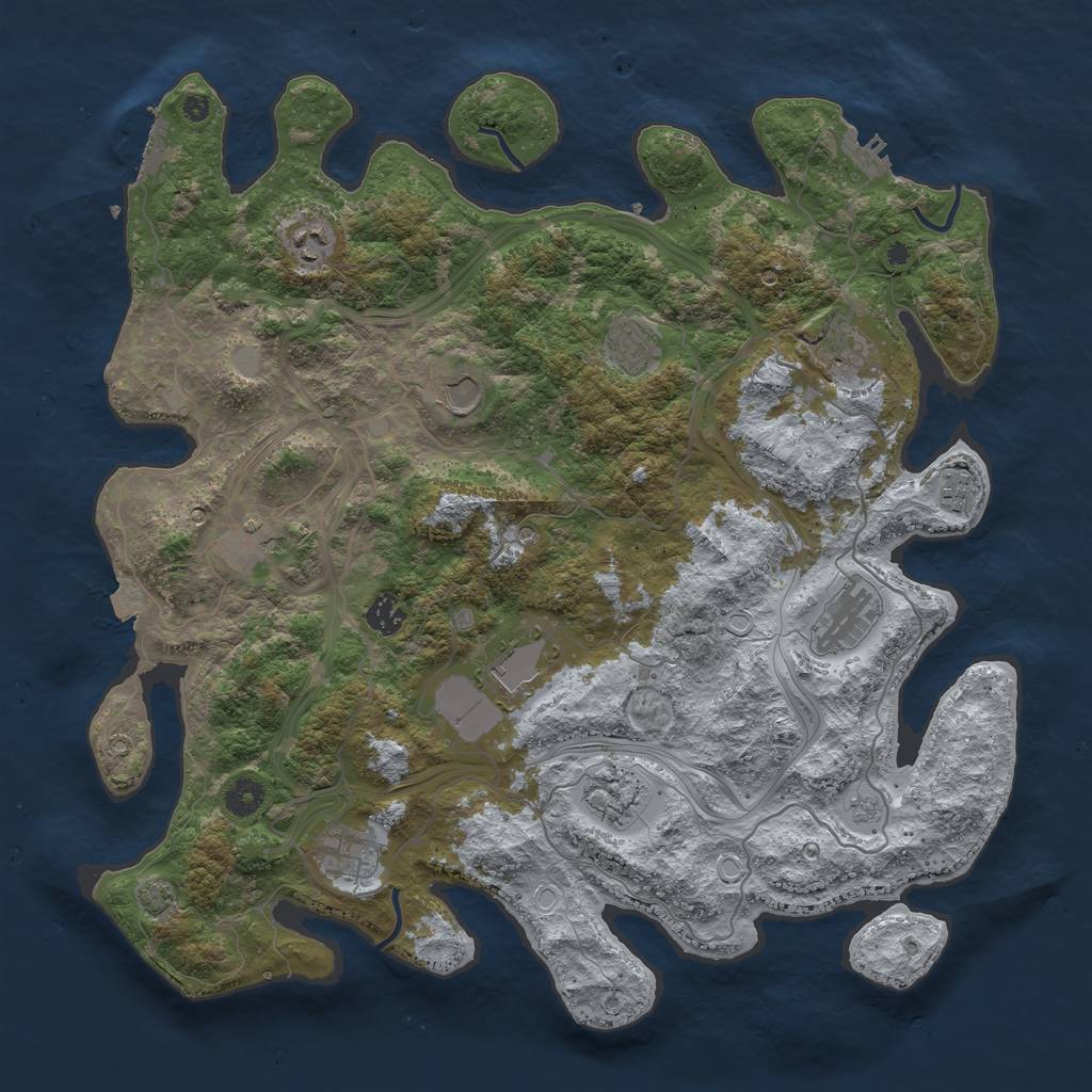 Rust Map: Procedural Map, Size: 4250, Seed: 1234329133, 19 Monuments