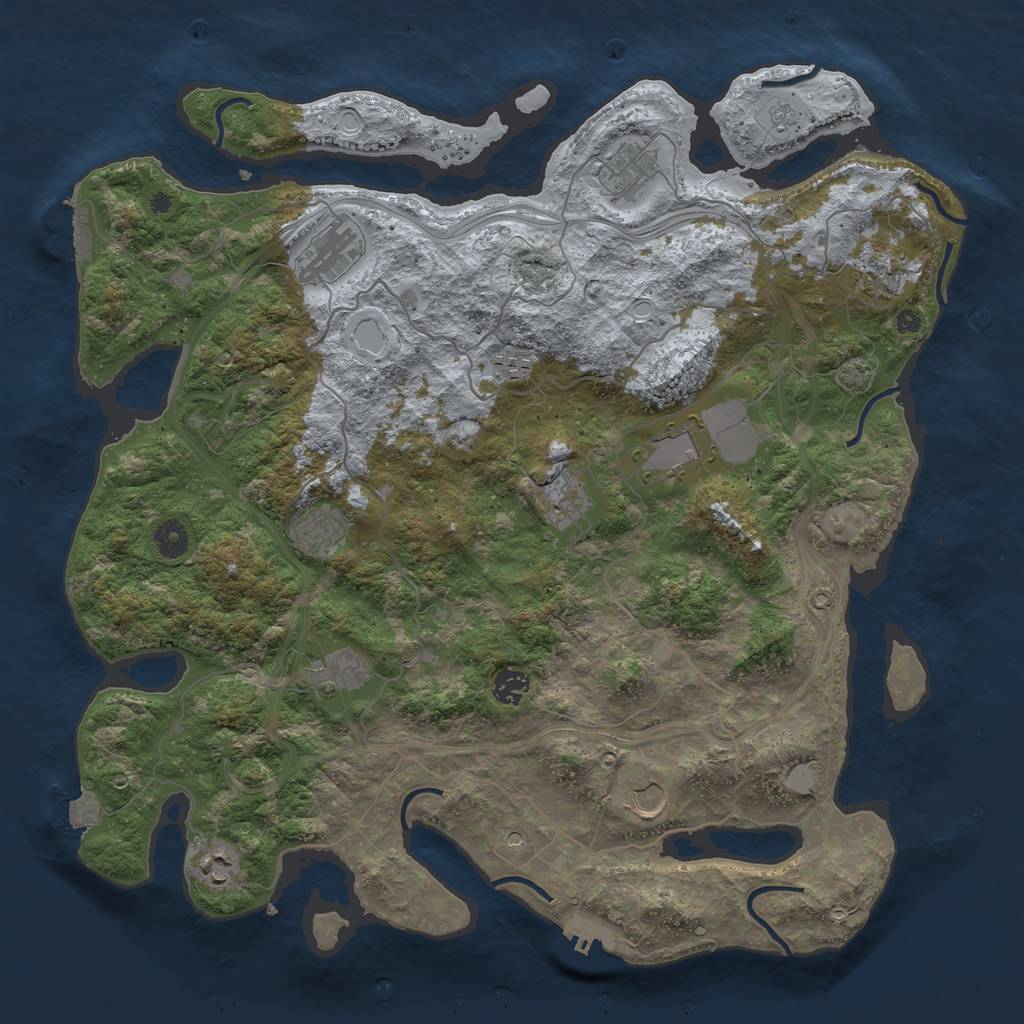 Rust Map: Procedural Map, Size: 4250, Seed: 1205423365, 19 Monuments