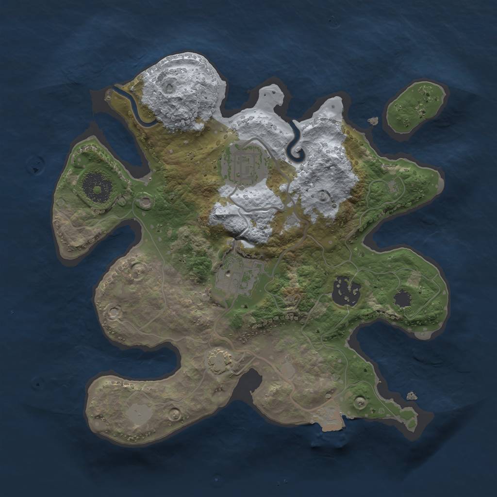 Rust Map: Procedural Map, Size: 2500, Seed: 619364716, 7 Monuments