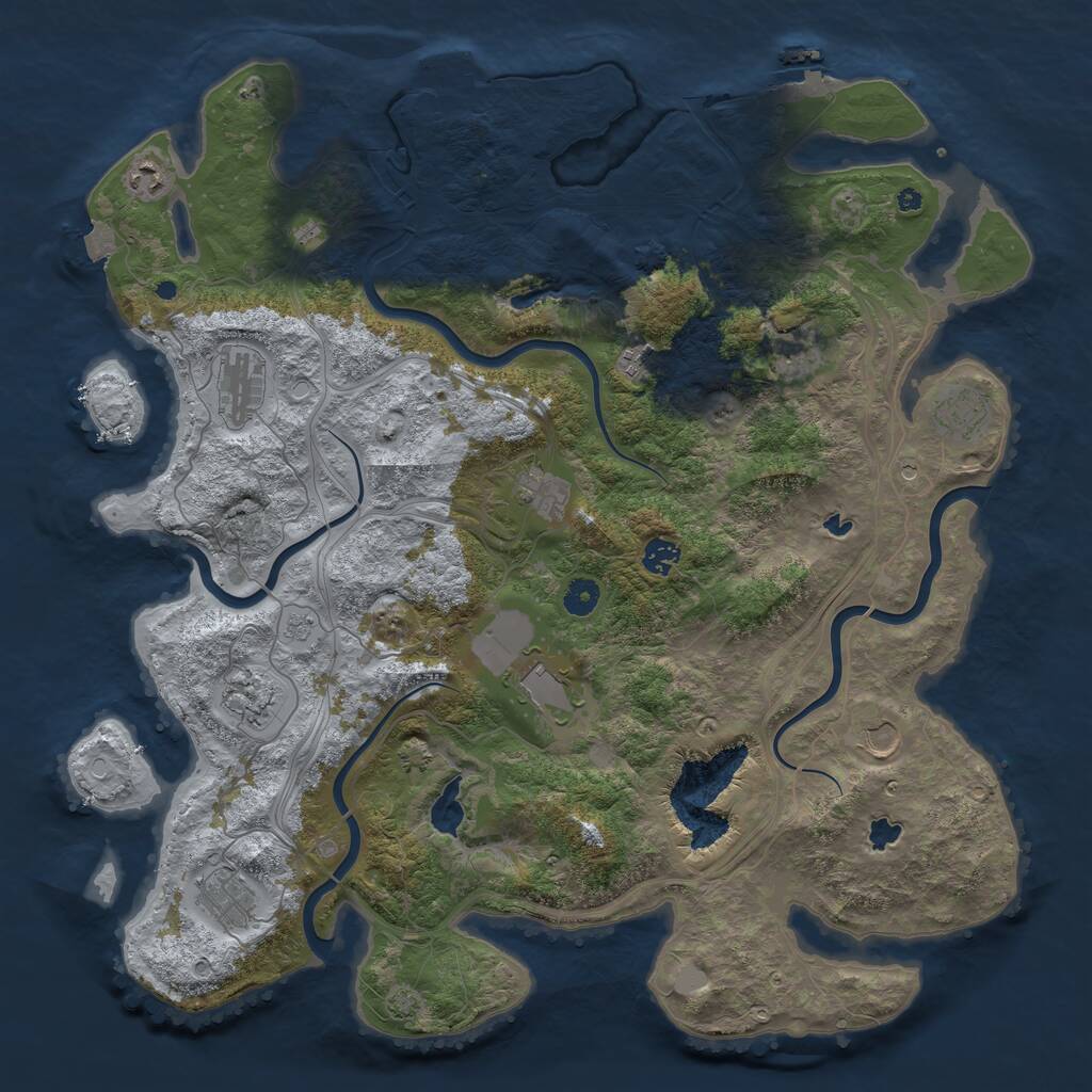 Rust Map: Procedural Map, Size: 4500, Seed: 13320557, 17 Monuments