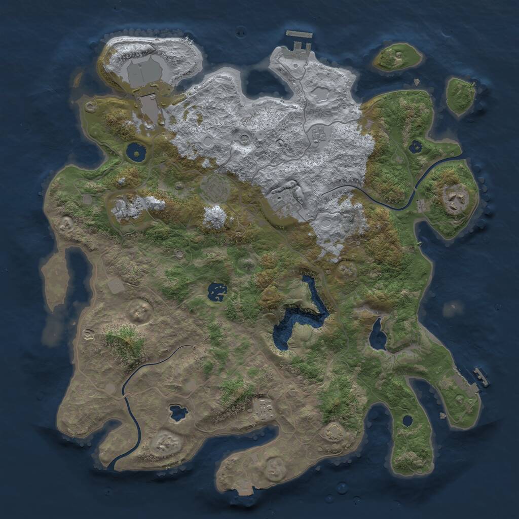 Rust Map: Procedural Map, Size: 4000, Seed: 50315605, 13 Monuments
