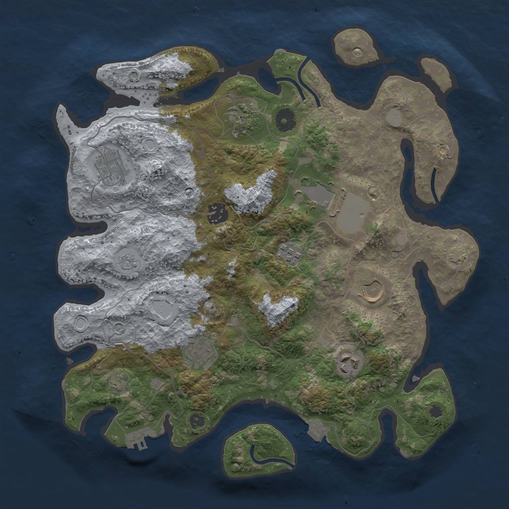 Rust Map: Procedural Map, Size: 3500, Seed: 1199282034, 15 Monuments