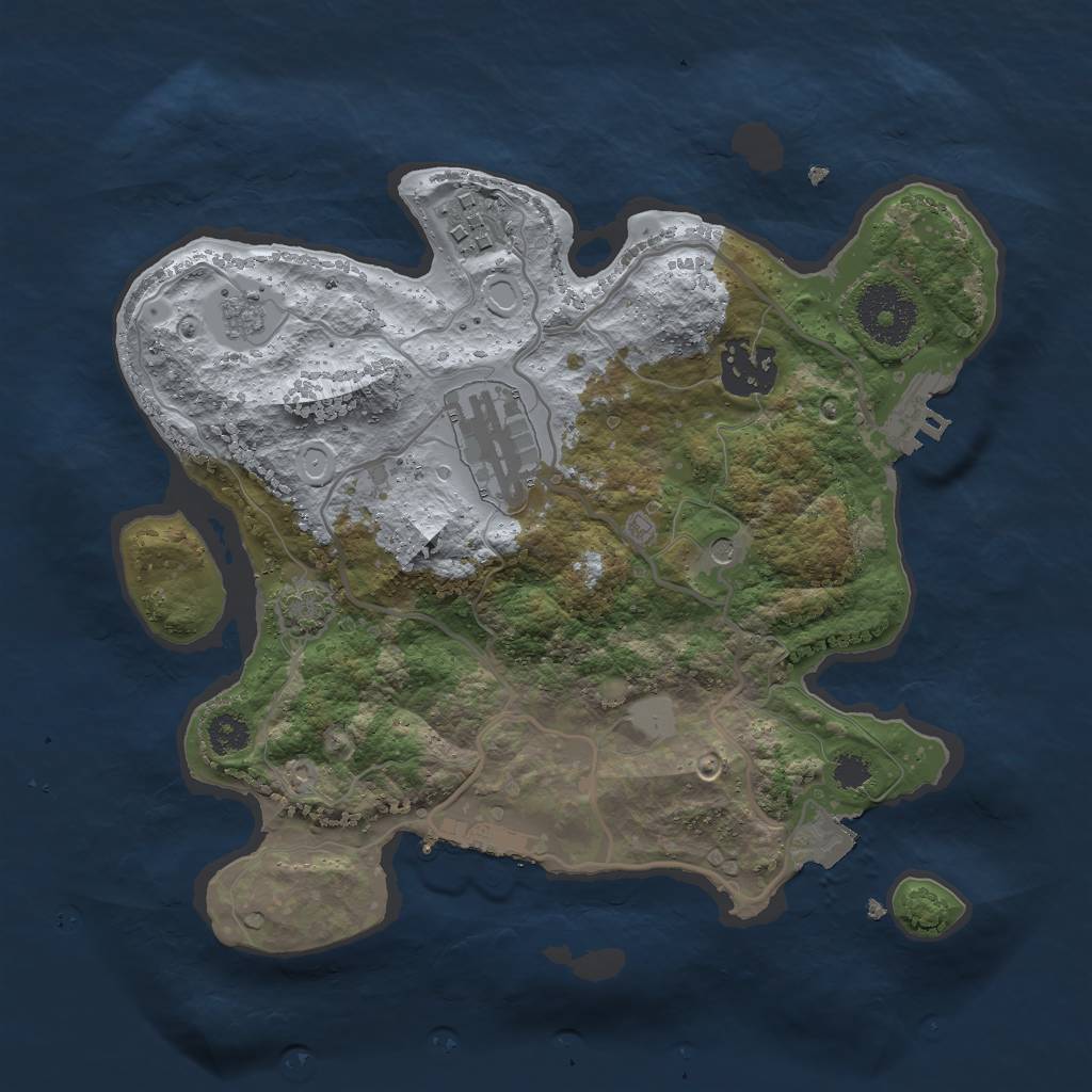 Rust Map: Procedural Map, Size: 2750, Seed: 1318780652, 11 Monuments