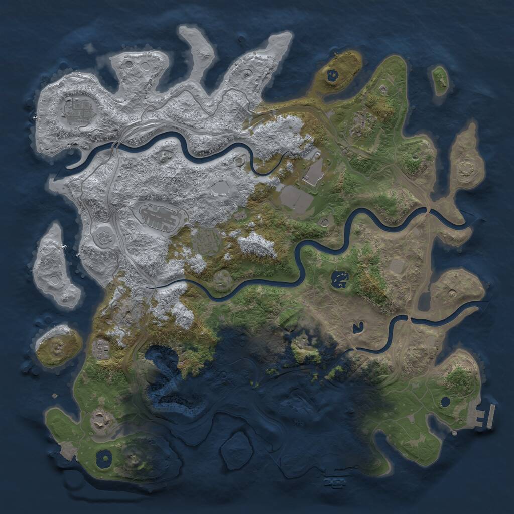 Rust Map: Procedural Map, Size: 4250, Seed: 790249857, 15 Monuments