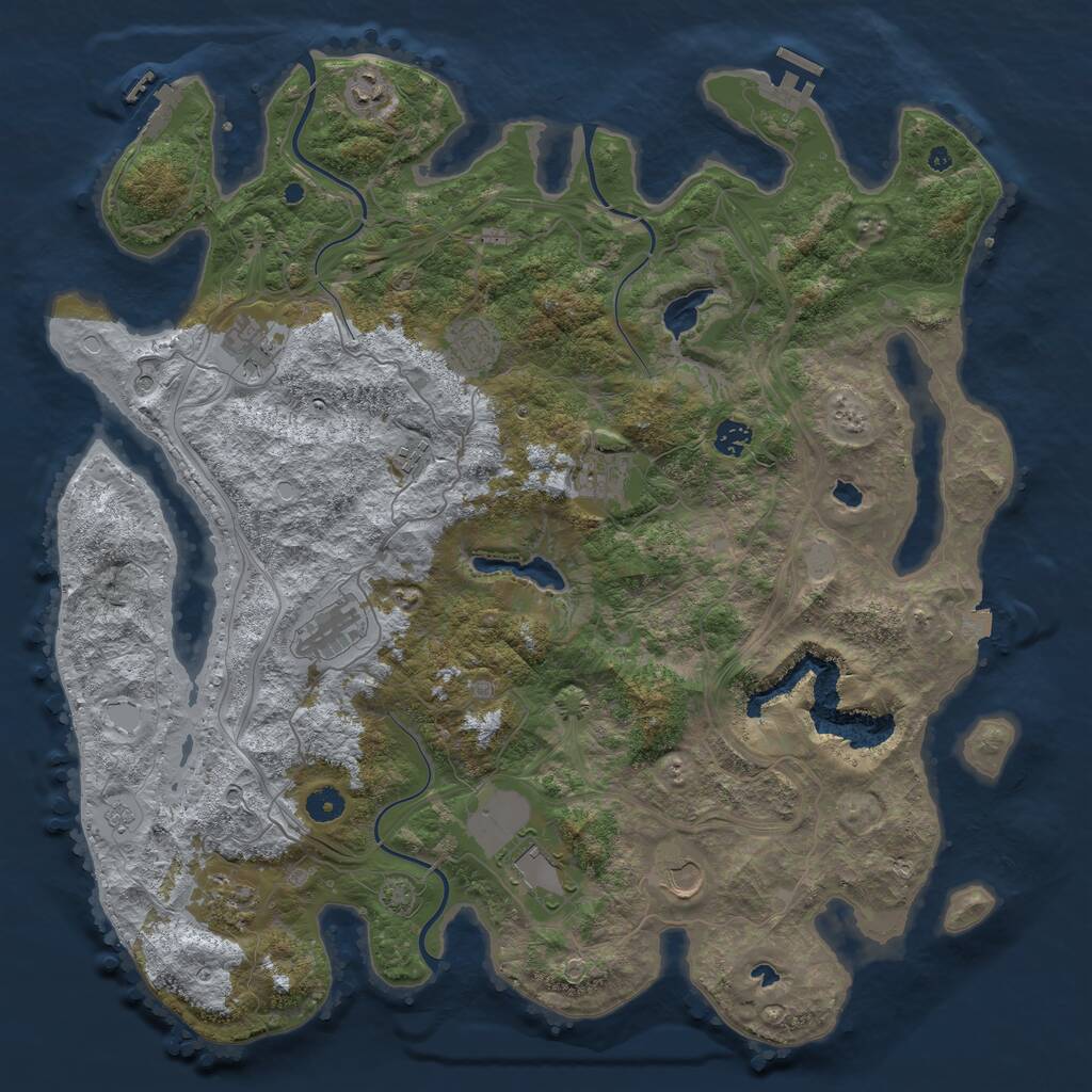 Rust Map: Procedural Map, Size: 4500, Seed: 782892264, 16 Monuments