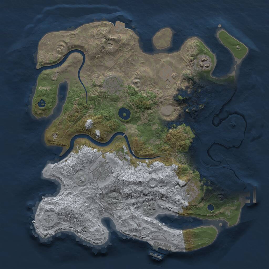 Rust Map: Procedural Map, Size: 3320, Seed: 867589, 12 Monuments