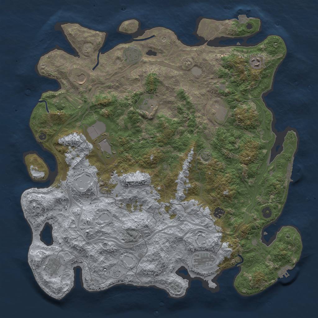 Rust Map: Procedural Map, Size: 4500, Seed: 519357359, 19 Monuments