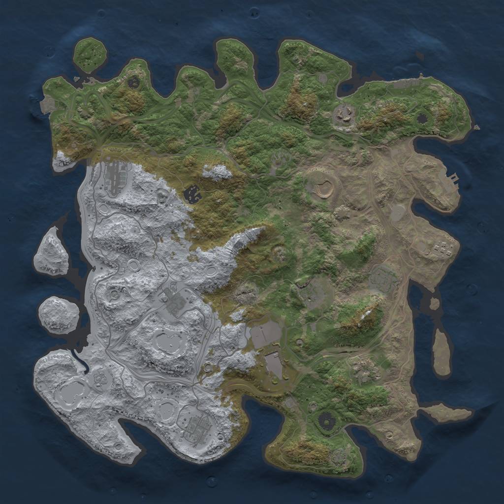 Rust Map: Procedural Map, Size: 4250, Seed: 1700330754, 19 Monuments