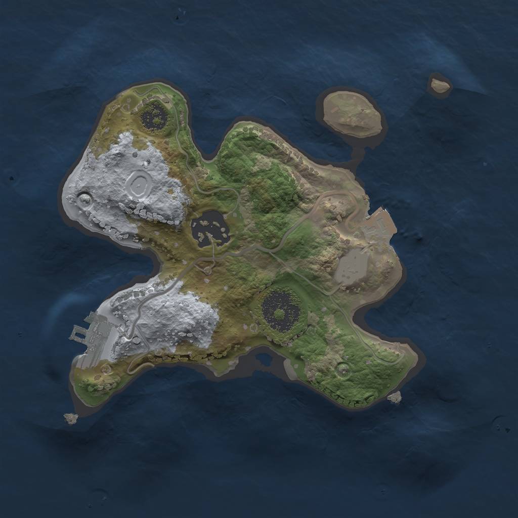 Rust Map: Procedural Map, Size: 2000, Seed: 1672476796, 5 Monuments