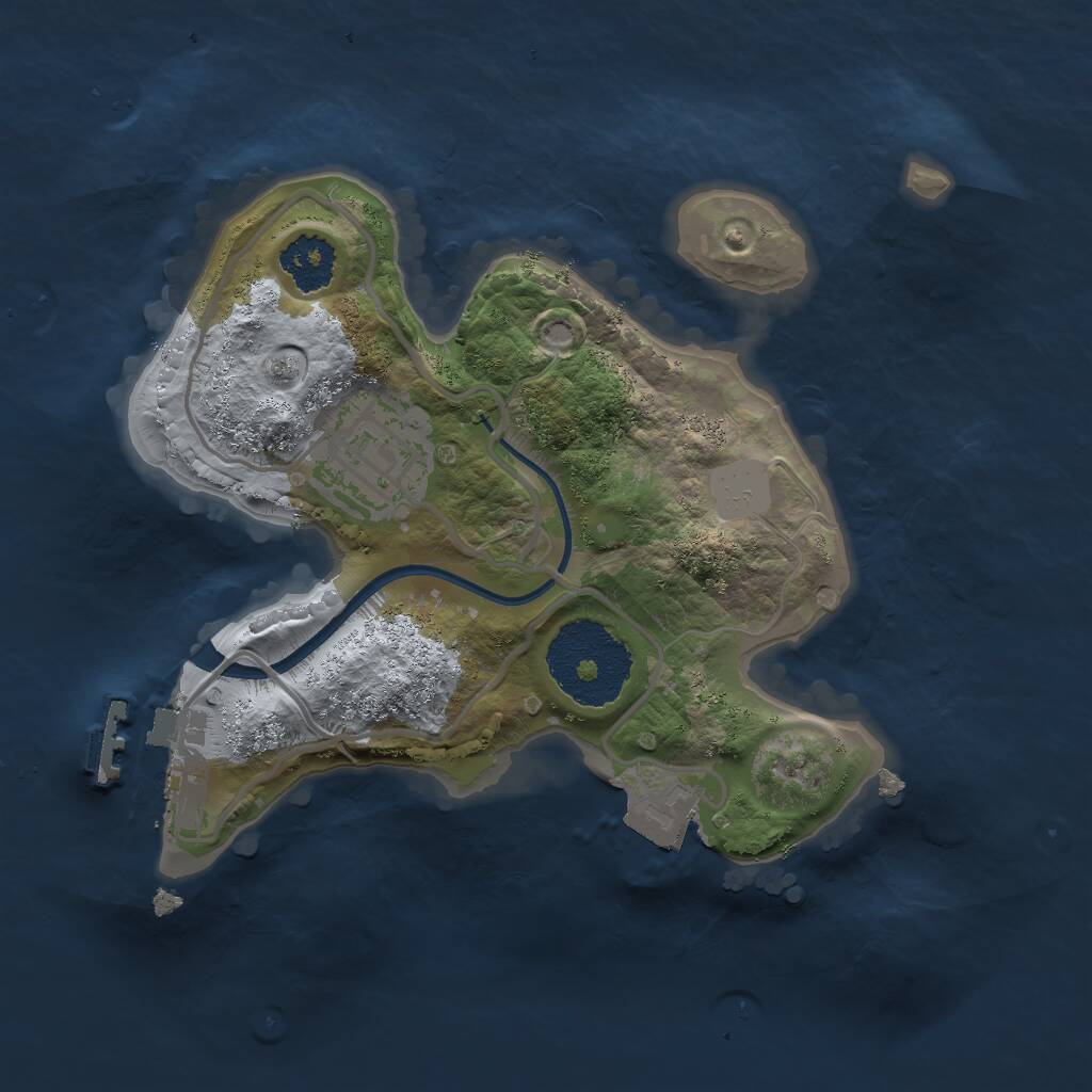 Rust Map: Procedural Map, Size: 2000, Seed: 1672476796, 3 Monuments