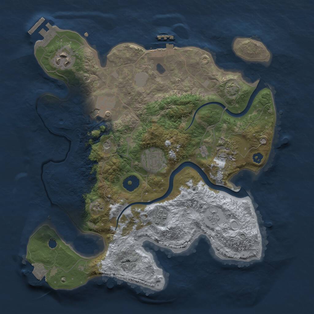 Rust Map: Procedural Map, Size: 3000, Seed: 283233477, 11 Monuments