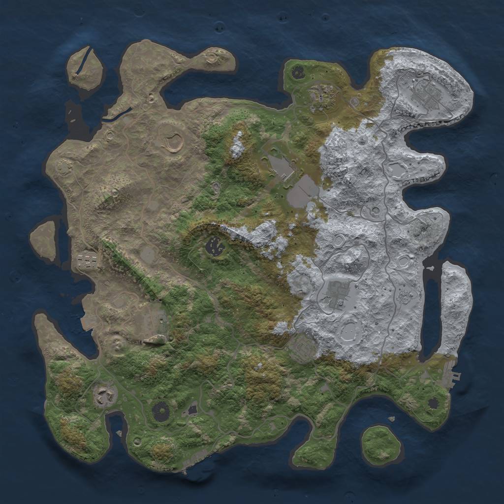 Rust Map: Procedural Map, Size: 4000, Seed: 363484918, 18 Monuments