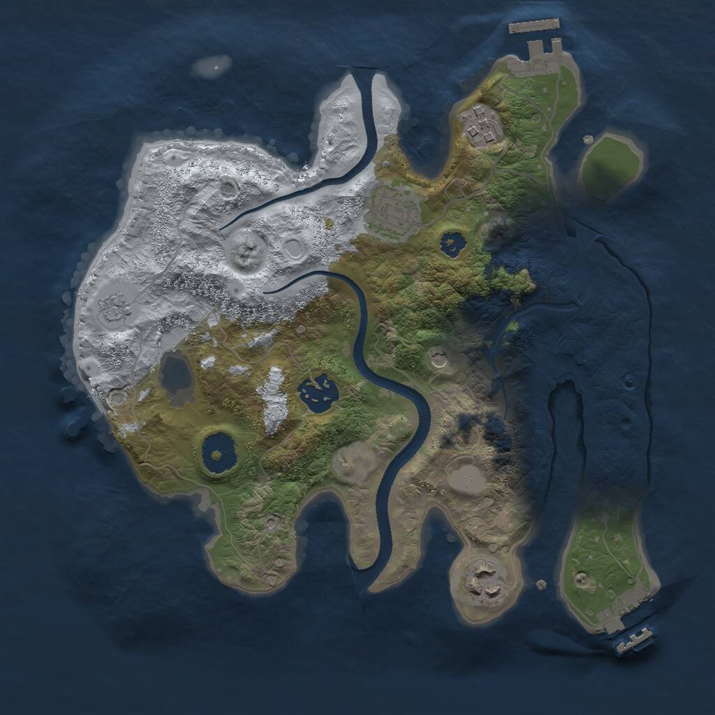 Rust Map: Procedural Map, Size: 2841, Seed: 1348580739, 9 Monuments