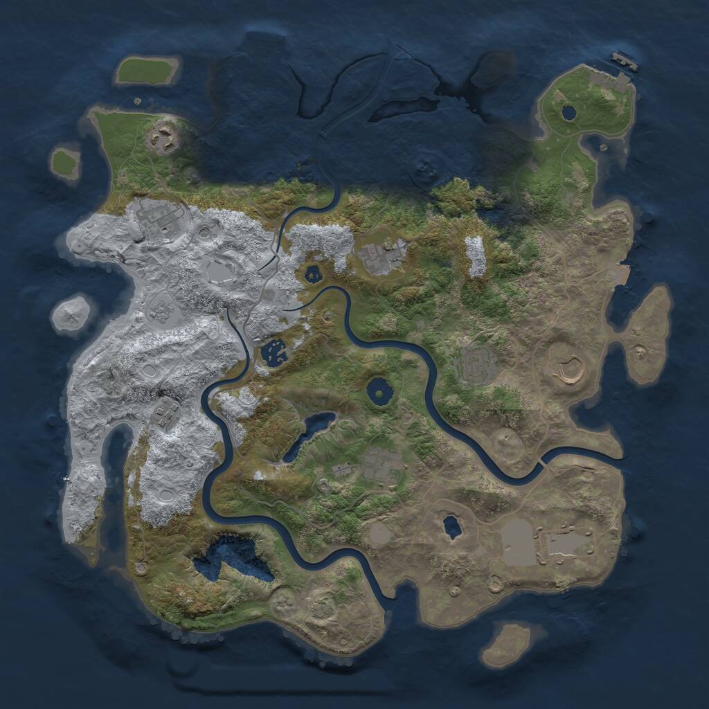 Rust Map: Procedural Map, Size: 4000, Seed: 1554972752, 15 Monuments