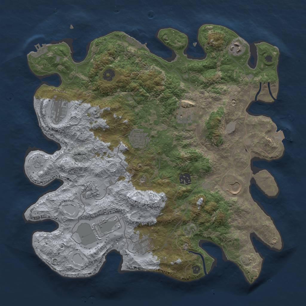 Rust Map: Procedural Map, Size: 3750, Seed: 1482175618, 17 Monuments