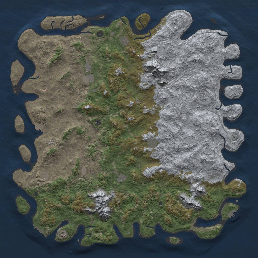 Rust Map: Procedural Map, Size: 6000, Seed: 13678, 19 Monuments