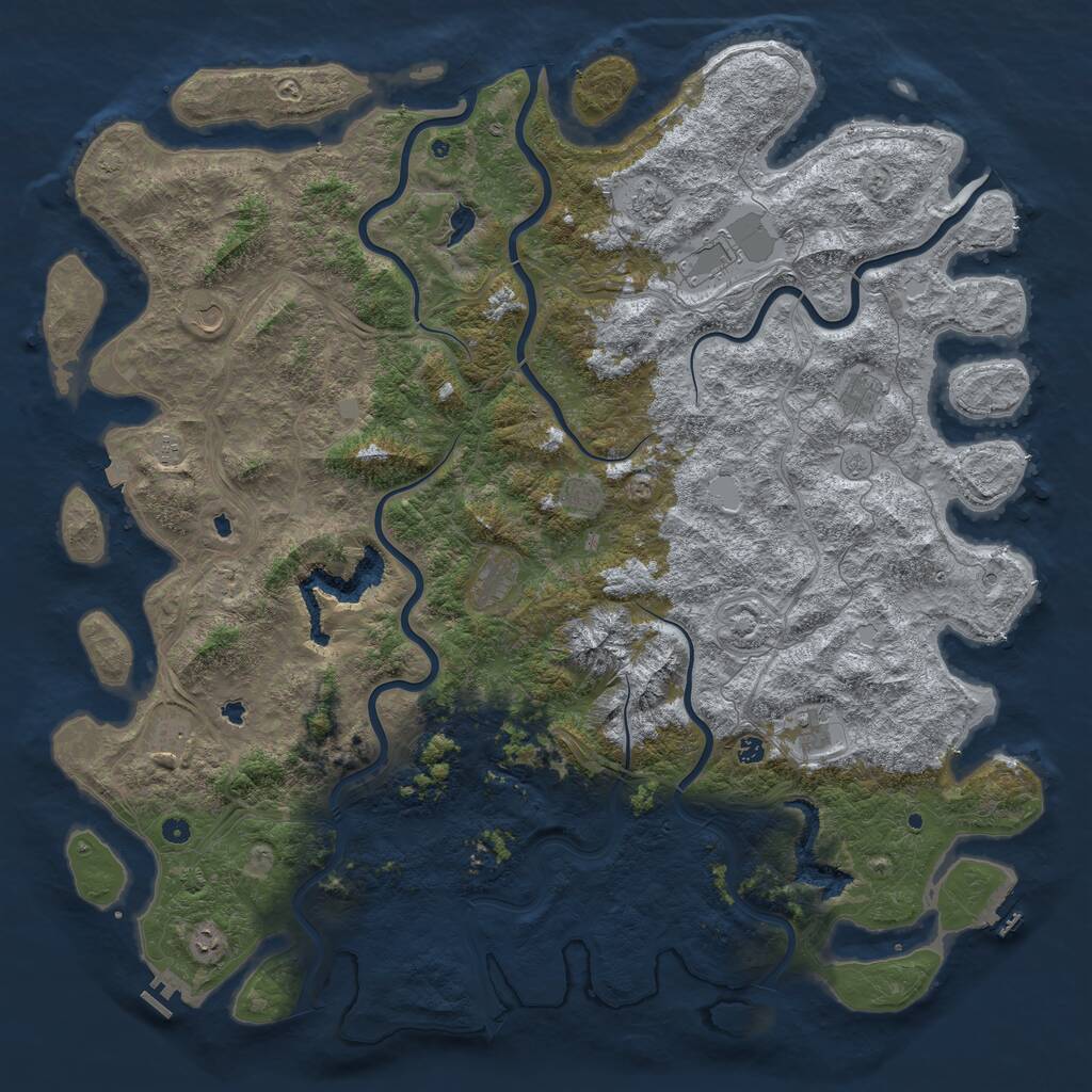Rust Map: Procedural Map, Size: 6000, Seed: 13678, 17 Monuments