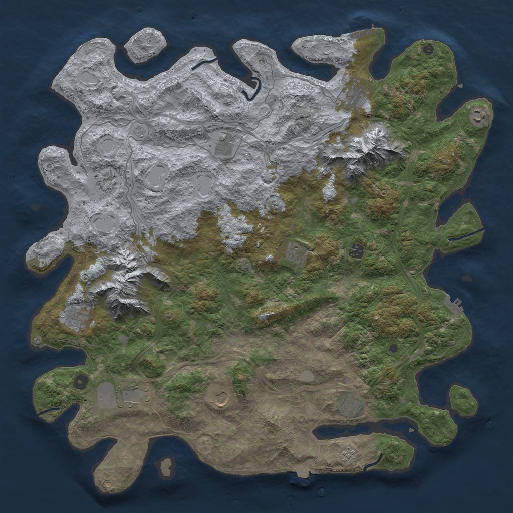 Rust Map: Procedural Map, Size: 5100, Seed: 5637120, 19 Monuments