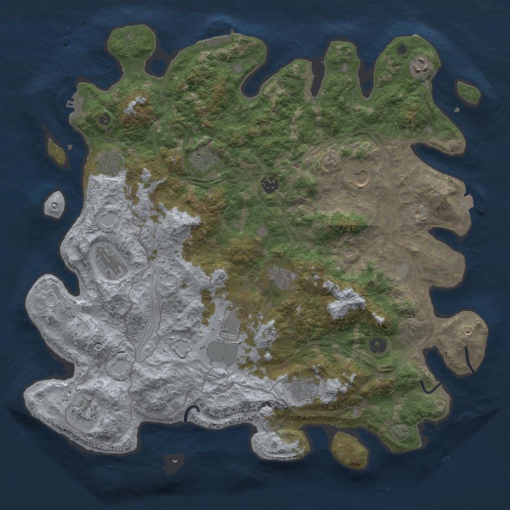 Rust Map: Procedural Map, Size: 4500, Seed: 6785665, 19 Monuments