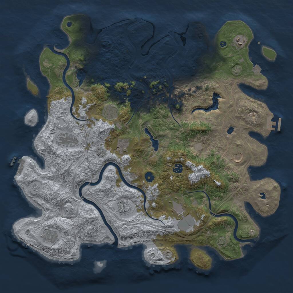 Rust Map: Procedural Map, Size: 4500, Seed: 6785665, 16 Monuments
