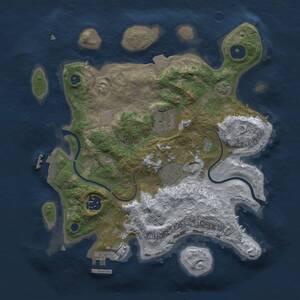 Thumbnail Rust Map: Procedural Map, Size: 3000, Seed: 22714, 9 Monuments