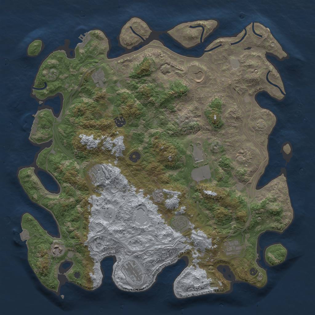 Rust Map: Procedural Map, Size: 4250, Seed: 1950620235, 19 Monuments
