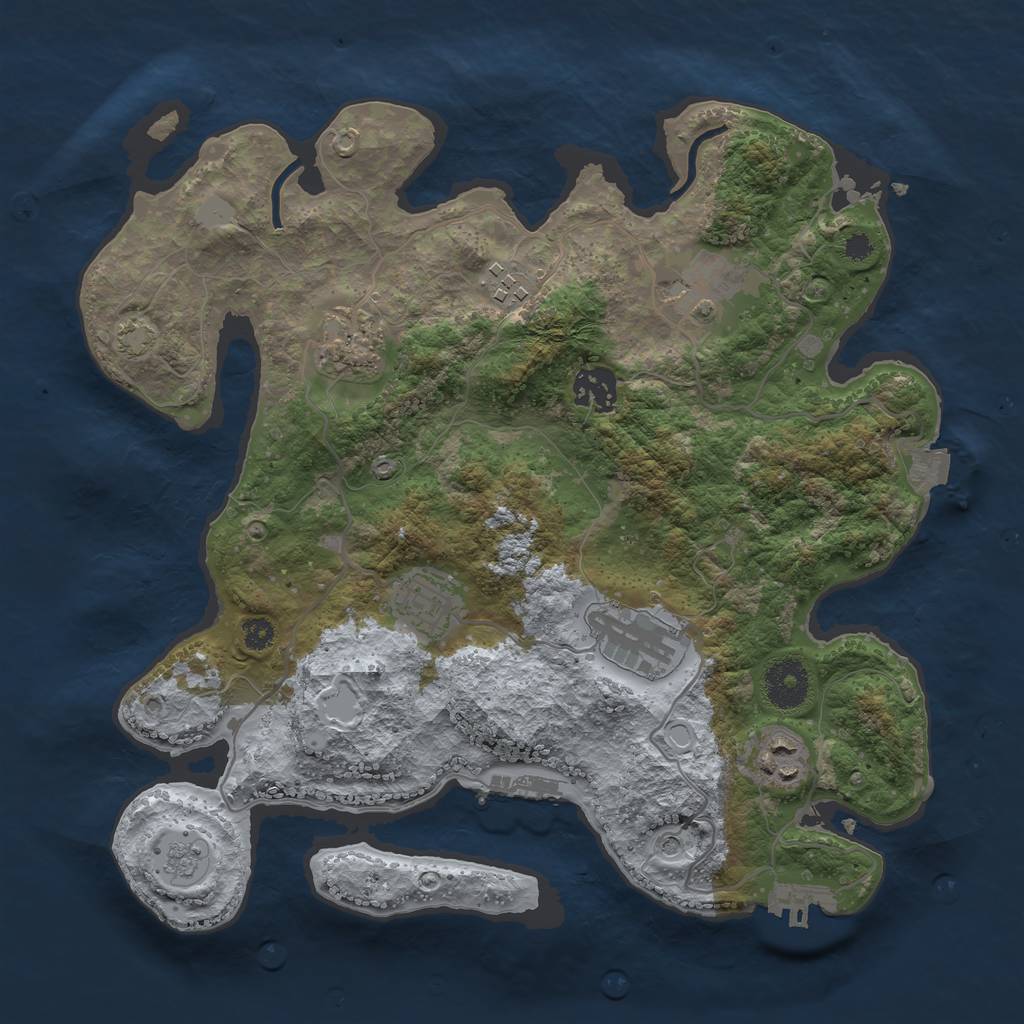 Rust Map: Procedural Map, Size: 3300, Seed: 771221952, 15 Monuments