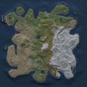 Thumbnail Rust Map: Procedural Map, Size: 3500, Seed: 880637764, 14 Monuments