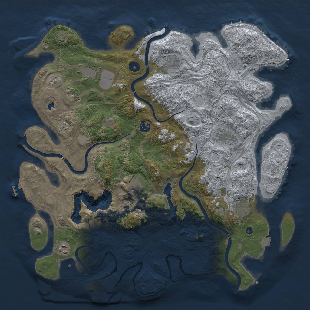 Rust Map: Procedural Map, Size: 4250, Seed: 853477846, 15 Monuments