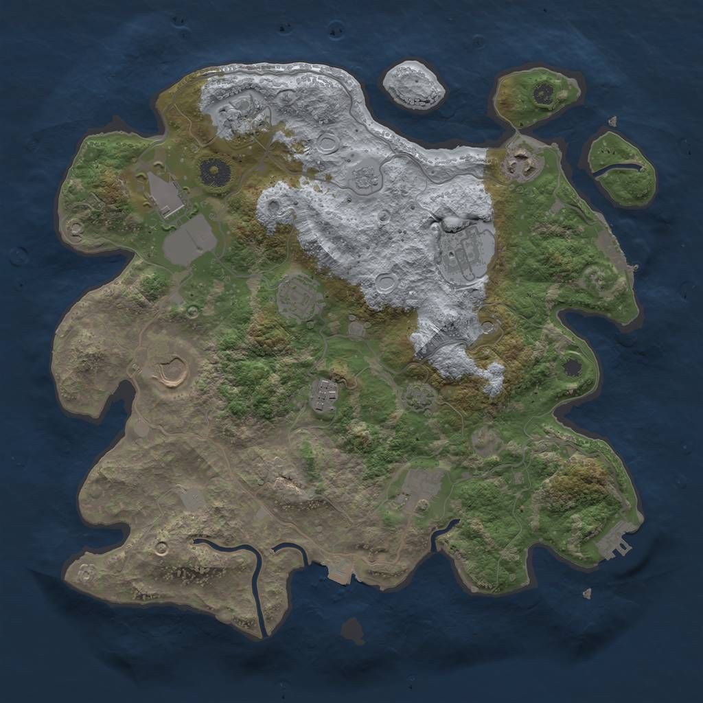 Rust Map: Procedural Map, Size: 3500, Seed: 660929729, 16 Monuments