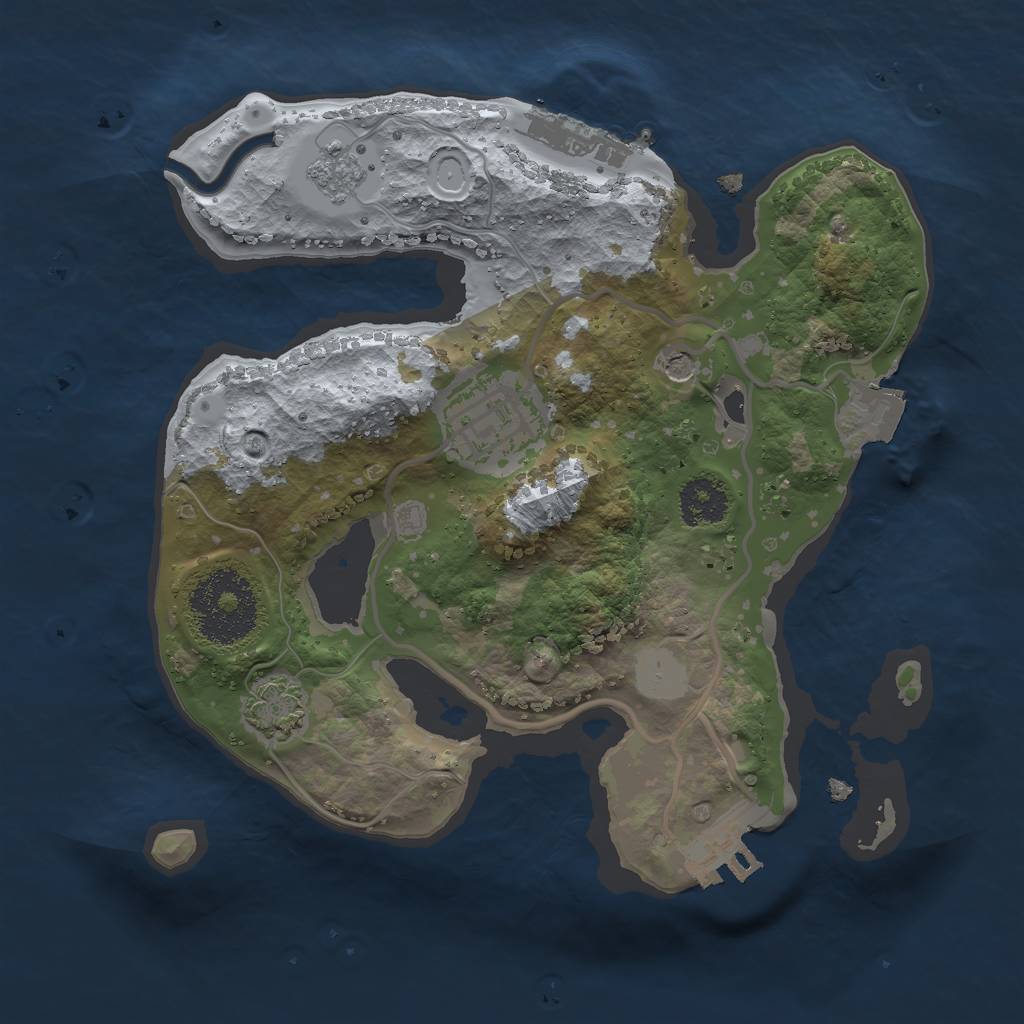 Rust Map: Procedural Map, Size: 2200, Seed: 752790621, 9 Monuments