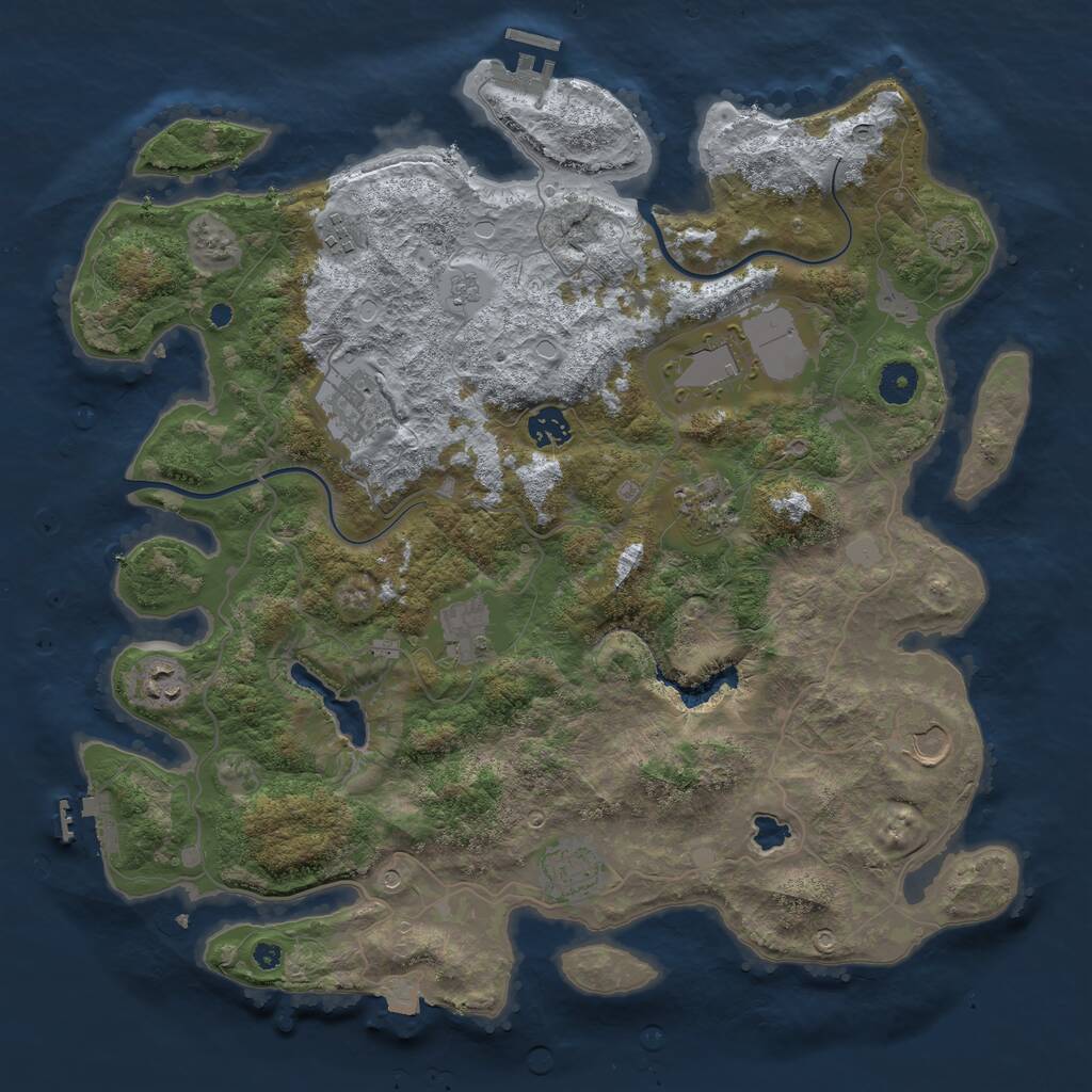Rust Map: Procedural Map, Size: 4000, Seed: 140787, 15 Monuments