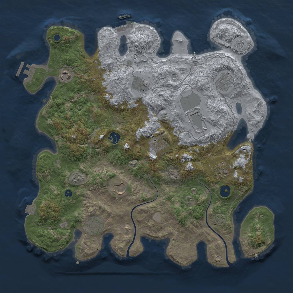 Rust Map: Procedural Map, Size: 3900, Seed: 86637362, 15 Monuments