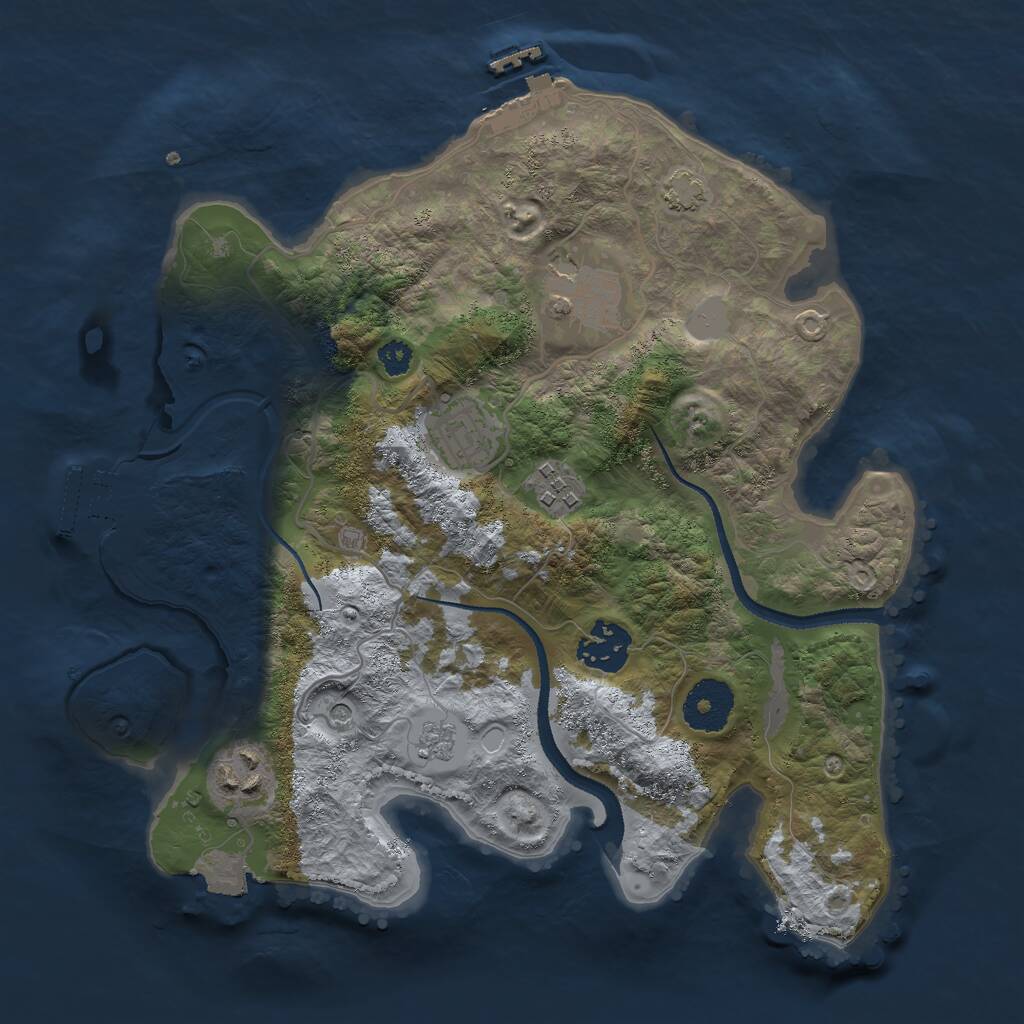 Rust Map: Procedural Map, Size: 3000, Seed: 16491, 11 Monuments