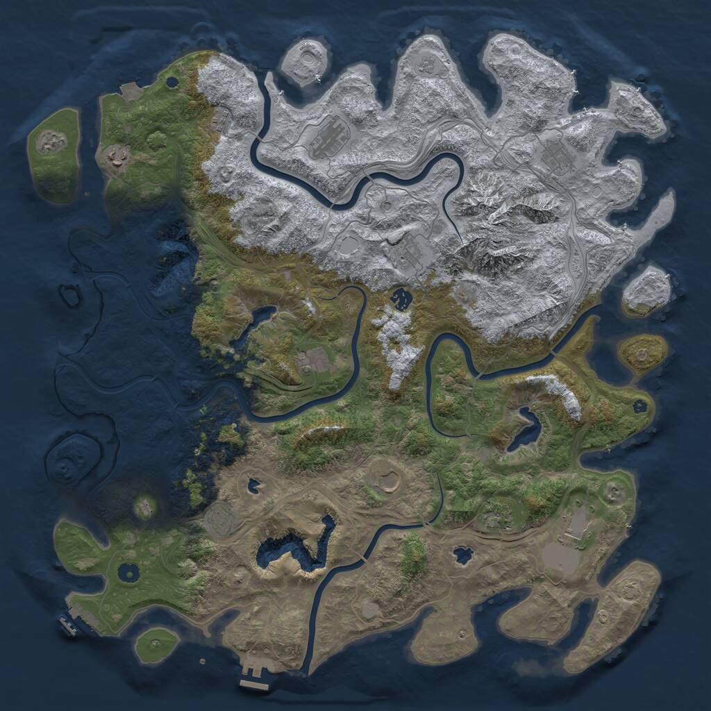 Rust Map: Procedural Map, Size: 5020, Seed: 13825, 17 Monuments