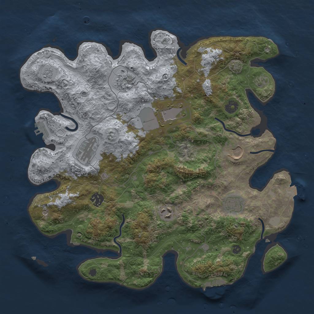 Rust Map: Procedural Map, Size: 3600, Seed: 1816499121, 15 Monuments