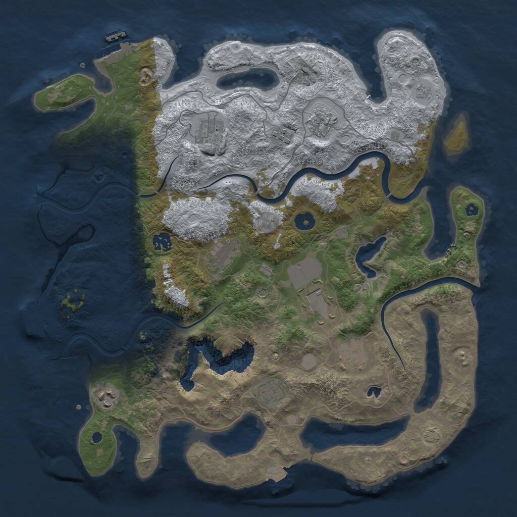 Rust Map: Procedural Map, Size: 4000, Seed: 409215597, 15 Monuments